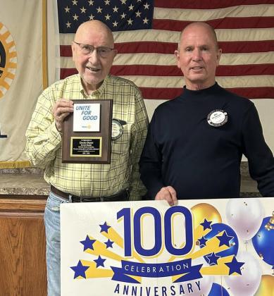 The Madill Rotarcy Club recognized David Dunn for being the oldest and longest-serving Rotarian. His journey with the Rotary Club began in 1969. Courtesy photo