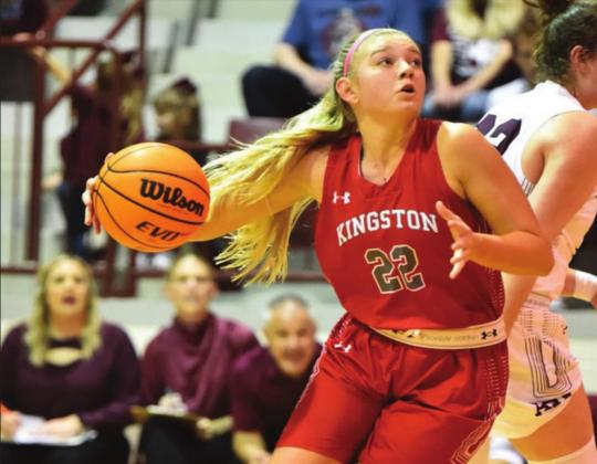 Crockett Uber Sophomore Emily Bellentini goes for a layup during the Kingston and Ada game on December 3, 2021.