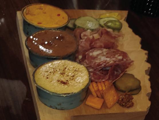 One of the appetizers was an Oklahoma-shaped charcuterie board with tasty meats and dips. Jedi Chef Stryker
