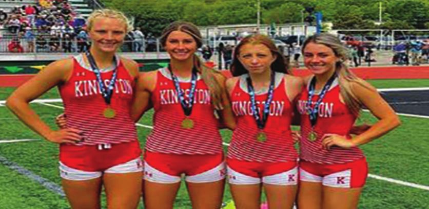 Avri Weeks, Raegan Davis, Natalie LaClair, and Ryan Herndon took seventh place in the 4x400 meter relay at the state championship. Courtesy photo