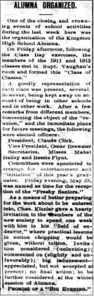The Kingston Messenger May 24, 1913 issue ran a story about the Kingston High School Alumi Association. Courtesy photo