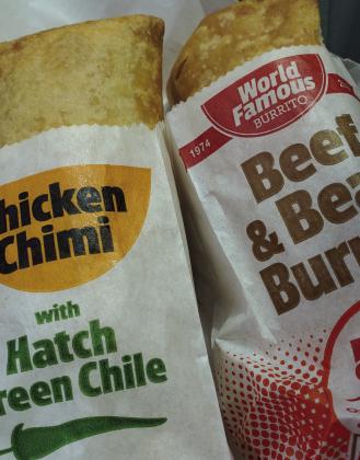 Hungry visitors can choose between a beef &amp;amp; bean burrito, a chicken chimi or other fried goodies. Crystal Burnesky-Robertson • The Madill Record