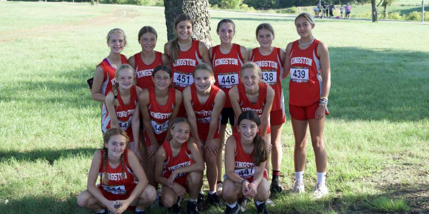 The Kingston Middle School girls cross country team took first place at the Madill Cat Run on September 3 with 50 points. The KMS boys xc teams took second place. Maddison Huffstutlar