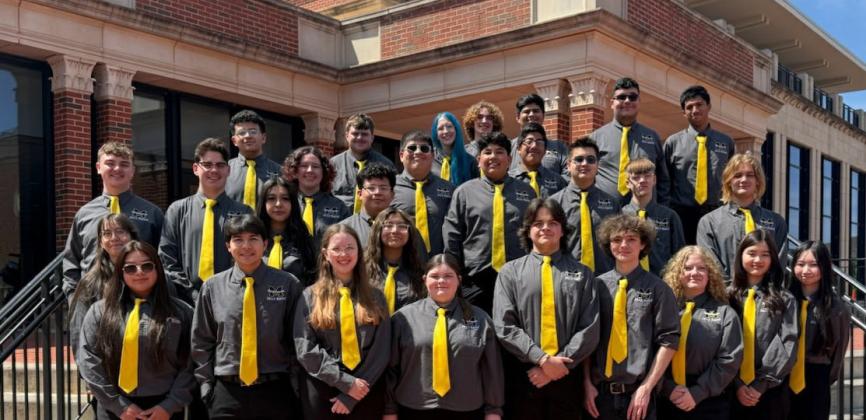 The Madill Jazz Band performed at the OSU Jazz Festival in Stillwater. Three soloists, Chriistoper Harper, Matthew Glenn and Kevin Rivera, earned an Outstanding Soloist Award. Courtesy photo
