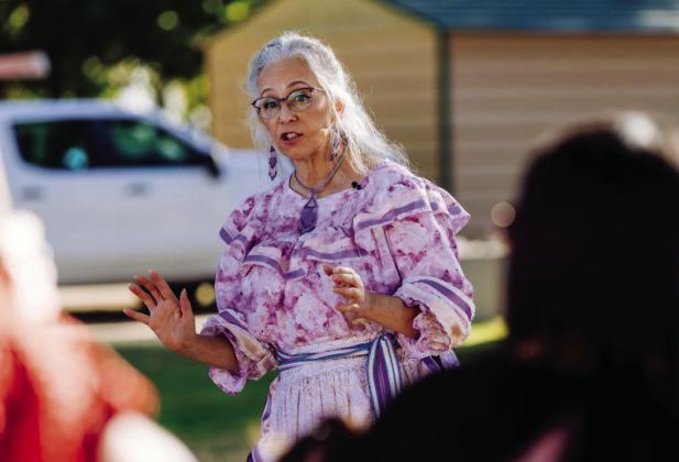 Donna Courtney, storytelling program manager at the Chickasaw Nation, shared Chickasaw stories to more than 3,500 children from nearly 40 area schools and Chickasaw Nation child care centers during the Chickasaw Annual Meeting and Festival. Courtesy photo