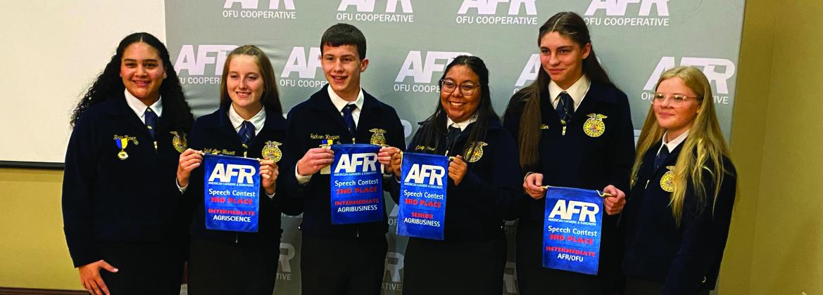 Madill FFA members placing in contests