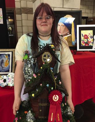 Three Kingston art students placed in the TobachiArt Contest in Ada. The contest had over 70 contestants. Zoey England took 2nd place in the diverse category. Courtesy photo