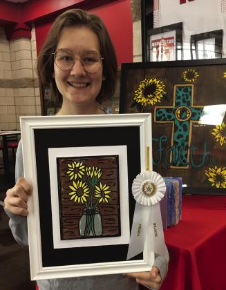 Selena Baker placed 3rd in the graphic arts (printmaking) category. Courtesy photo