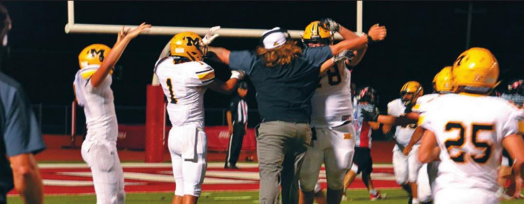 Even though the Wildcats lost, there was still a memorable moment in the game. Senior Griffin Williams, #78, made his first touchdown, and Coach Sisco and other players run out to celebrate with him. Summer Bryant • The Madill Record