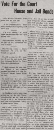 An article in the July 7, 1911 issue of the Marshall County Democrat. Courtesy photo