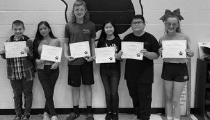 The Madill Middle School October Students of the Month are Gael Grimaldo and Oaklie Ward, 6th grade; James Awalt and Azaneth Torres, 7th grade; Wyatt Porterfield and Alyssa Ly, 8th grade. Courtesy photo