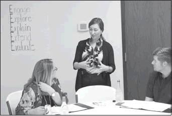 Courtesy Photo Ria Huckeby, Chickasaw Heritage Series curriculum instructor, center, speaks to educators at a workshop at the Pontotoc Technology Center. Educators from across Oklahoma participated in workshops in Ada, Norman and Duncan to launch the chickasaw Heritage Series curriculum.