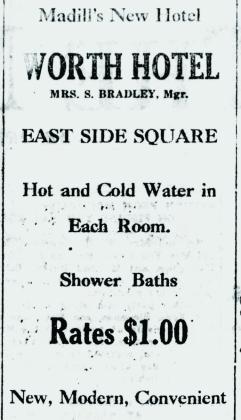 A May 31, 1928 ad in The Madill Record ad announced the opening of the new, Worth Hotel. Courtesy photo