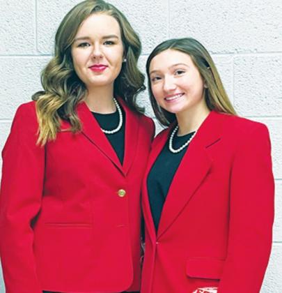 Faith Hollowell and Mia Moore are both competing for a spot on the state officer team for the Oklahoma CareerTech Family, Career and Community Leaders of America. Courtesy photo