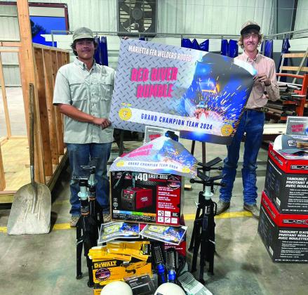 The Madill FFA welding series team participated in the Marietta meet on November 8. Team members Isaac Grimaldo and Eli French where the Grand Champions. Grimaldo also posted the highest tool ID scores for the day.