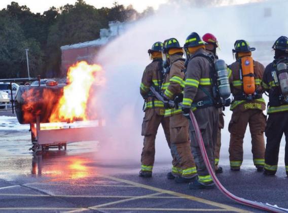 Marshall County Fire Departments participated in FLAG (Hazmat training class) on September 26. The Madill Fire Department hosted it and held it in the Madill Middle School parking lot. Courtesy photo