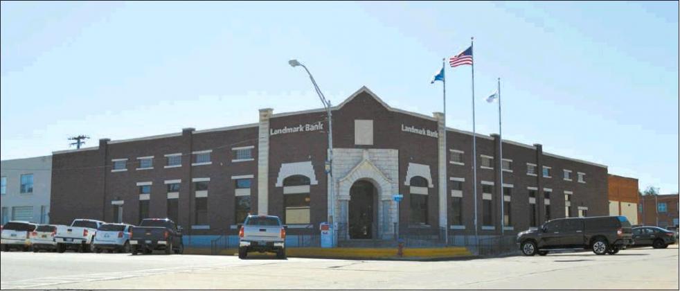 Matt Caban • The Madill Record The Landmark Bank located at 128 Plaza in Madill is home not only to a bank branch, but also an operations center, which recently received news of layoffs from Landmark’s new parent company, Simmons Bank.
