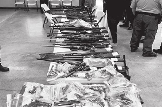 The Johnston County Sheriff Office seized a large amount of Meth and over 60 fi rearms during the drug ring bust. Courtesy photo
