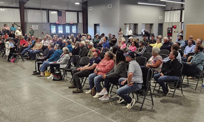 Marshall County residents showed up in force to have their voices heard on the TIF proposal. Charles White • The Madill Record