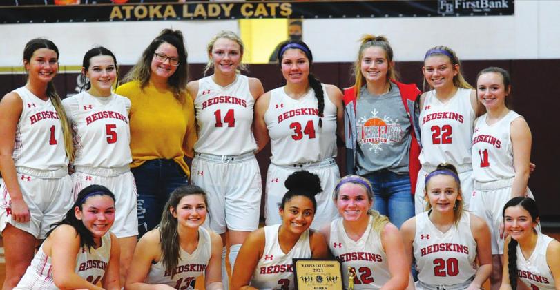Lady Redskins took home the consolation trophy. Crockett Uber