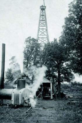 First oil well in Marshall County circa 1909. Courtesy photo