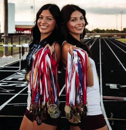 Twins Jessie and Mallory Foster-Anderson are preparing to run track and crosscountry at Mid-America Christian University, Oklahoma City, after a successful high school athletic experience at Velma-Alma High School. Courtesy photo