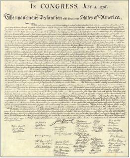 The Declaration of Independence. Courtesy of the National Archives
