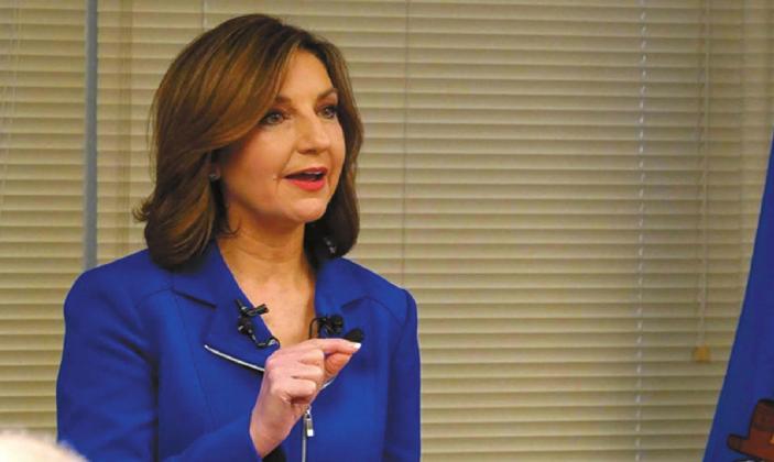 In this February 2019 appearance, State Superintendent Joy Hofmeister spoke about the new school report cards. Credit: Whitney Bryen / Oklahoma Watch