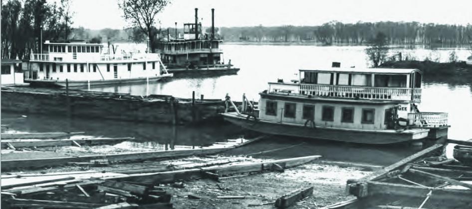 The Wanderer, on the far left, just after launch at the Kahlke Brother’s Boat Yard in Rock Island, Illinois. Courtesy photo