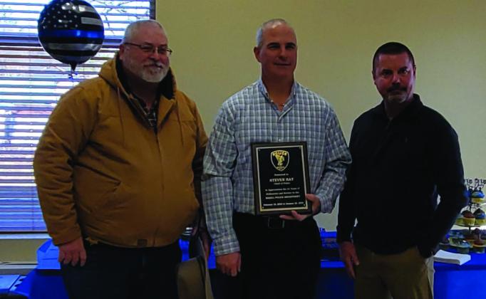 Marshall County Sheriff Donald Yow, Madill Police Chief Steven Ray and Madill City Manager James Fullinghim all joined the Madill Police Department at the tender age of 21. Crystal Burnezky-Robertson • The Madill Record