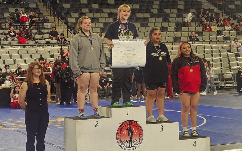 Angela Mendiola took 3rd place at the State Wrestling Championships. Courtesy photo