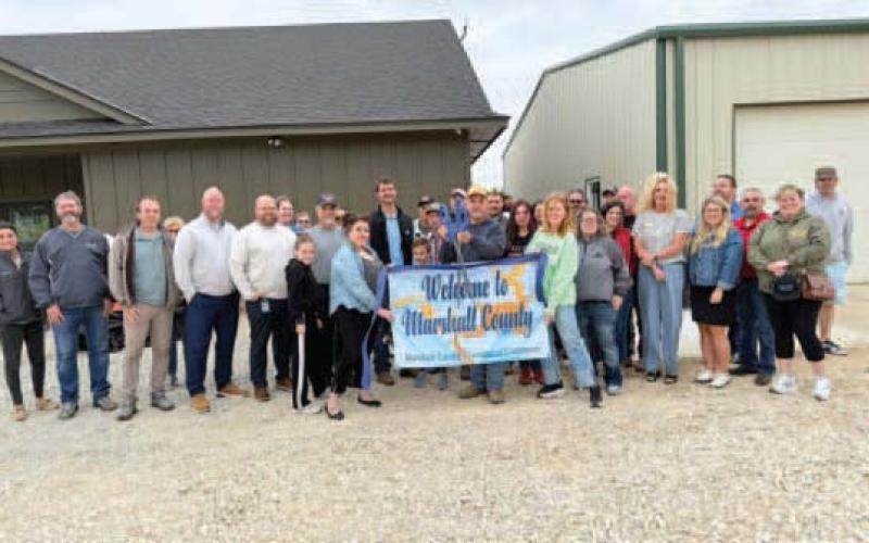 Courtesy photo The Marshall County Chamber of Commerce held a Ribbon Cutting Ceremony to welcome Okie Rents.