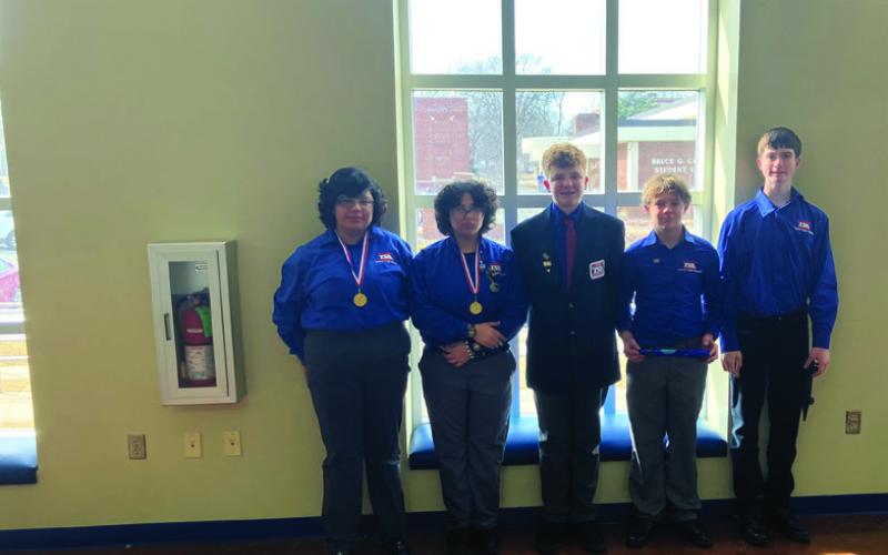 TheMiddleSchoolTSAattended and competed at the TSA Eastern Regional Conference in Miami, Okla. Jase Hawthorne competed in the Technology Student Association (TSA) Creed and was also elected Eastern Regional TSA State Officer; Maya Lozano and Diana Rivera competed in Problem Solving and won 1st place; AdamMurphyandLukeBeesley competed in CO2 dragsters. Courtesy photo