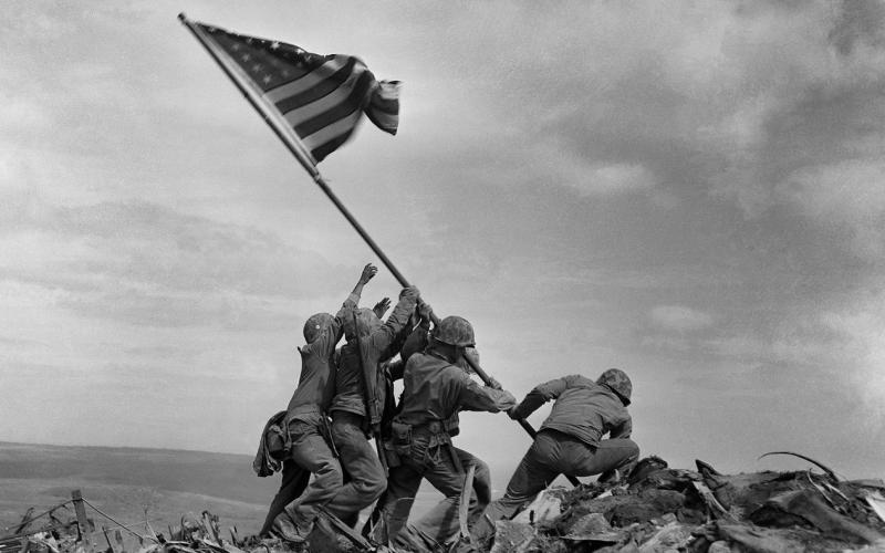 A well-known photograph of six US Marines raising Old Glory atop Mount Suribachi during the Battle of Iwo Jima in the final stages of the Pacific War. Courtesy photo