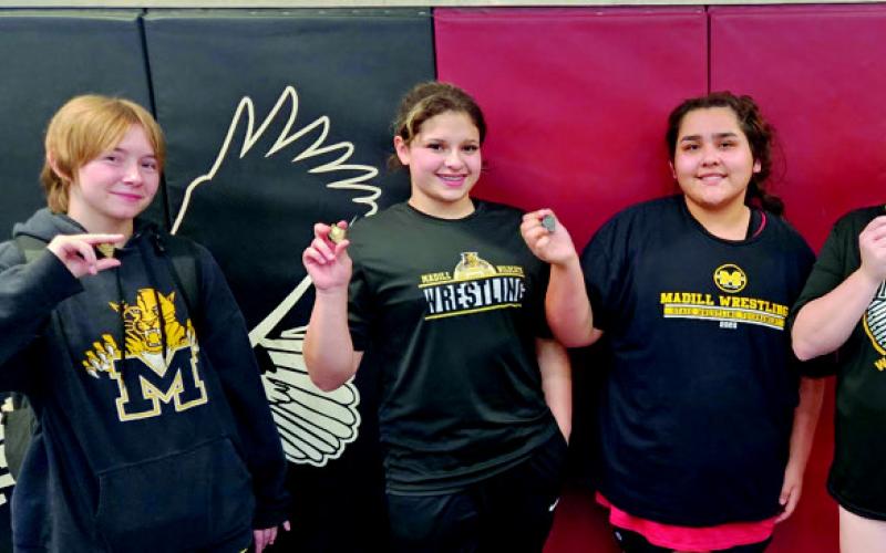 In no particular order,Anglena Mendiola, Mekayla Westbrook, Madelyn Ritchie and Kaydence Bourland all qualified for state. Courtesy photo