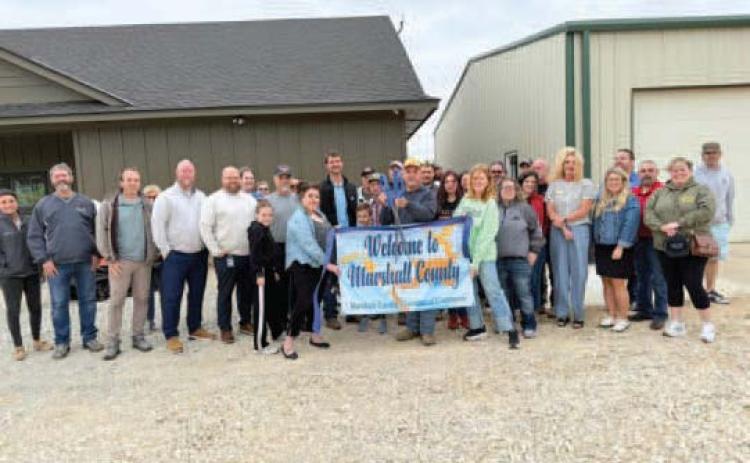 Courtesy photo The Marshall County Chamber of Commerce held a Ribbon Cutting Ceremony to welcome Okie Rents.