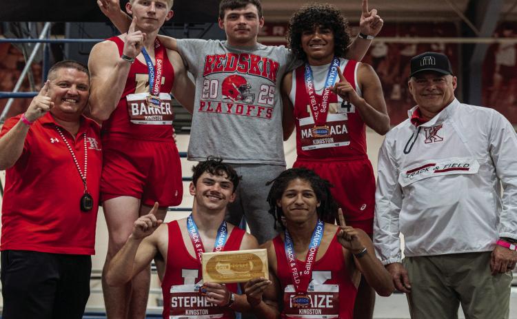 The KHS boys track and field team won the Dvision 3 Inaugural Indoor Track and Field Championship. The girls team took third place. Courtesy photo